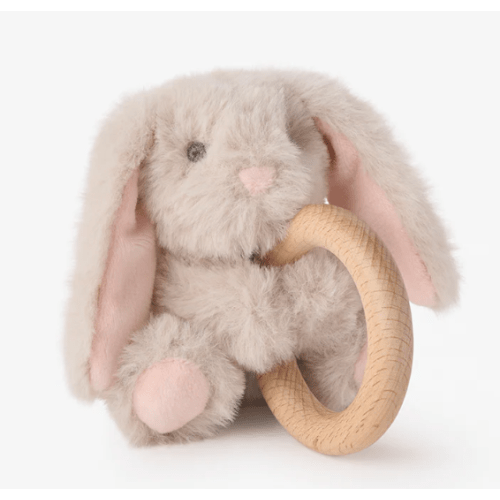 Taupe Bunny Ring Rattle