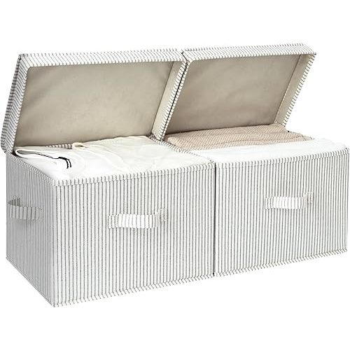 Storage Boxes - Grey Stripe