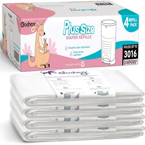 Refills Compatible with DEKOR Plus Diaper Pail Refill Bags| 4 Pack| Super Powerful Odor Eliminator Extra Thick Diaper Pail Bags| Each Holds up to 3016 Diapers| Fresh Lemon Scent| Easy to Replace