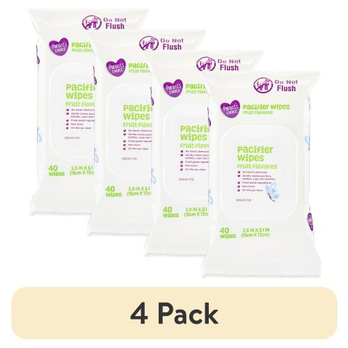 (4 pack) Parent's Choice Pacifier Wipes, Fruit Flavored, 40 Count