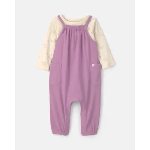 Baby Girl 2-Piece Long-Sleeve Overall Set - Purple | Carter's