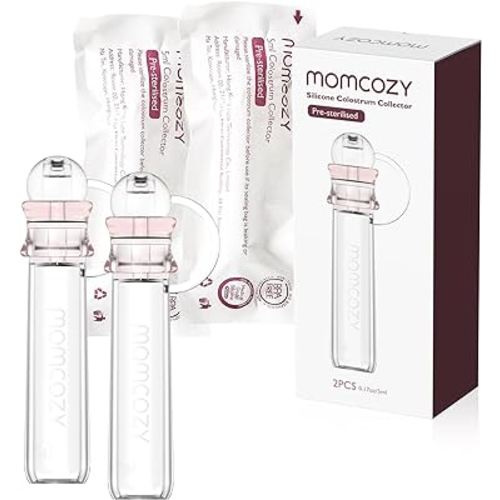 Momcozy Colostrum Collector Reusable Breast Milk Collector, Portable Colostrum Container Can be Feeding Baby, Multi-Use Collector BPA Free, 5ml-2pcs