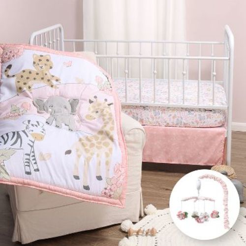 The Peanutshell Wildest Dreams Crib Bedding Set And Mobile - 4 Piece Set