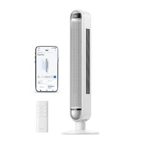 Dreo 42" Cruiser Pro T1 Oscillating Bladeless Remote Tower Fan White: Electric Standing Fan for Room, 6 Speeds, ETL Listed
