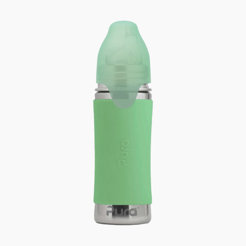 Pura Stainless Steel Convertible Sippy Cup Bottle - Moss, 11oz