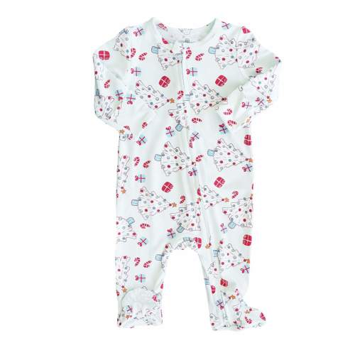 Very Merry Zipper Footie | Blue