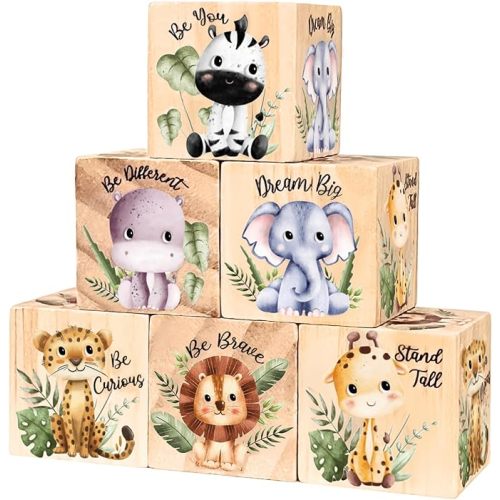 6 Pcs Woodland Nursery Decor Safari Nursery Decor Nursery Shelf Decor Jungle Nursery Decor Bedroom Decor for Nursery Bedroom Boys Girls Gift (Safari Animals)