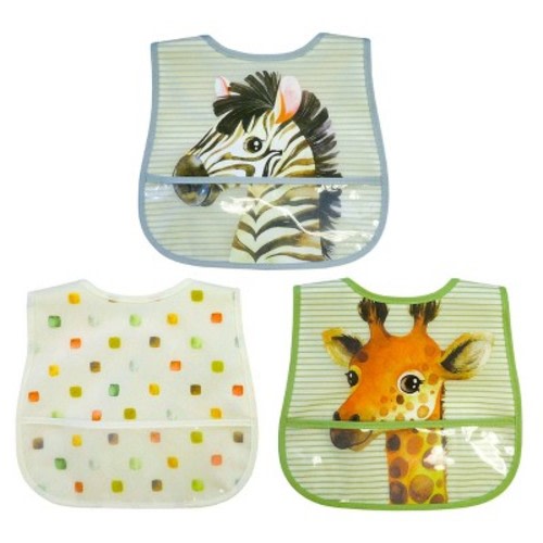 Neat Solutions Toddler Bib Set Peva/Knit Terry - Neutral Safari - 3pk