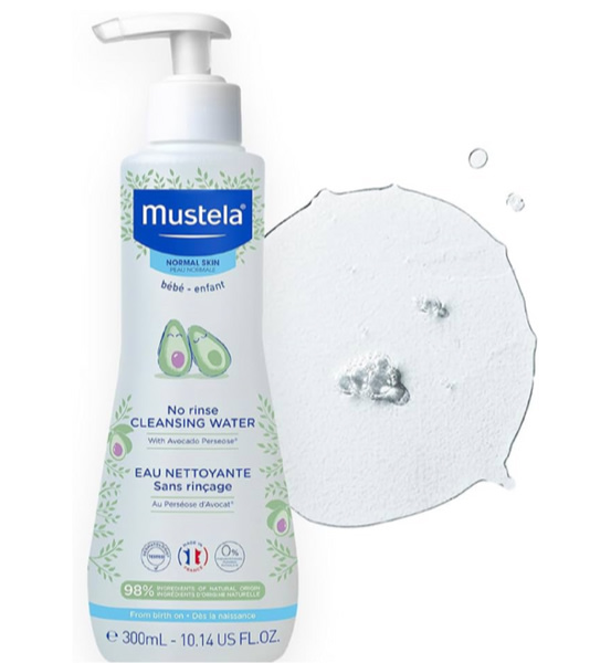 Mustela Baby Cleansing Water - No-Rinse Micellar Water - with Natural Avocado & Aloe Vera - for Baby's Face, Body & Diaper - 1 or 2-Pack - Various Sizes