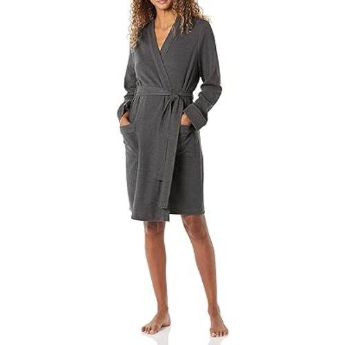 Amazon Essentials Women's Lightweight Waffle Full-Length Bath Robe with Pockets (Available in Plus Size)