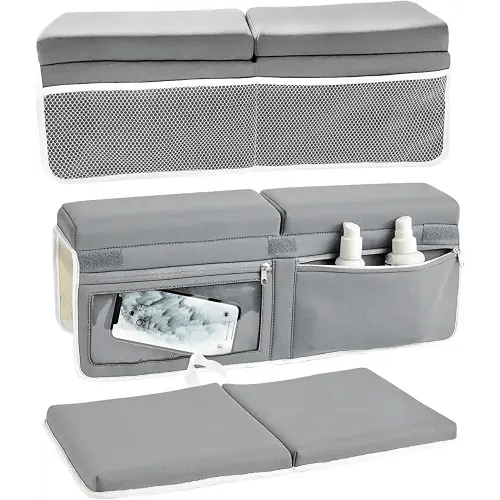 Baby Bath Kneeler and Elbow Rest Pad Set - Baby Bath Essentials - Baby Bath Set - Bath Kneeler Pad - Bathtub Kneeler and Elbow Rest Set - Bath Kneeling Pad for Bathing Baby - Neutral Color