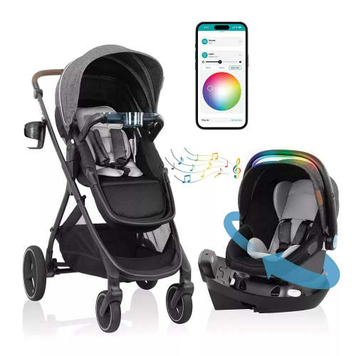 Shyft Intuiti+ Travel System Featuring Revolve180 LiteMax NXT with Sensory Soothe - Angler Tweed