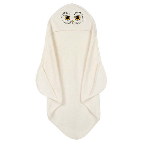 Harry Potter Baby Boys' Hooded Cotton Terry Wrap Towel Tusk Hedwig