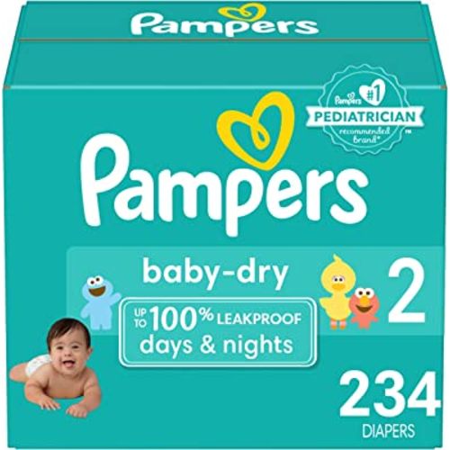 Diapers Size 2, 234 Count - Pampers Baby Dry Disposable Baby Diapers (Packaging & Prints May Vary)