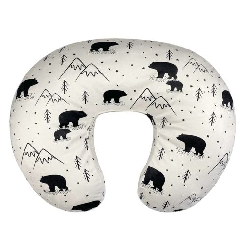 OWLOWLA Nursing Pillow Cover, Breastfeeding Pillow Slipcover Fits Nursing Pillow for Baby Boy Girl(Bear)