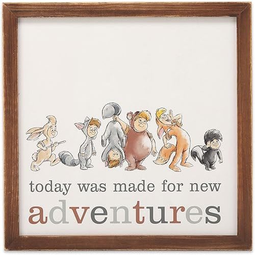 Open Road Brands Disney Peter Pan Lost Boys Made for Adventures Wood Wall Decor for Play Room, Kids' Bedroom, or Nursery