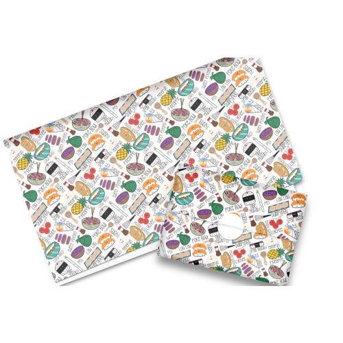 Favorite Hawaiian Foods Kawaii Gift Wrap Musubi Manapua Loco Moco Poke Lau Lau- 24 x 60 inches