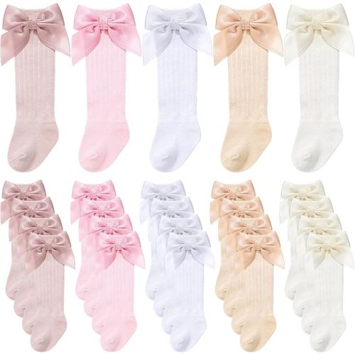 Mepase 10 Pairs Long Preemie Socks Premature Newborn Baby Knee High Cotton Socks for Girls Boys Infant Toddler