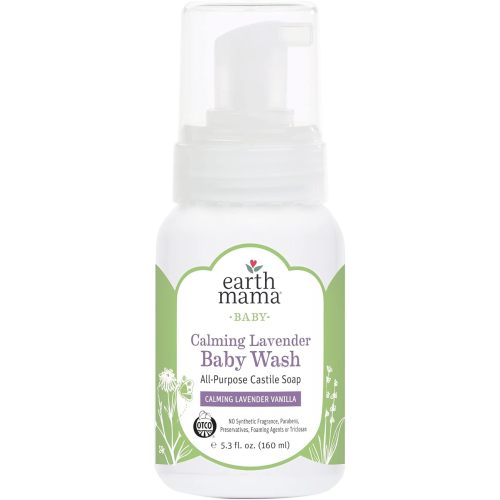 Earth Mama Calming Lavender Baby Wash with Gentle Castile Soap for Sensitive Skin, 5.3-Fluid Ounce