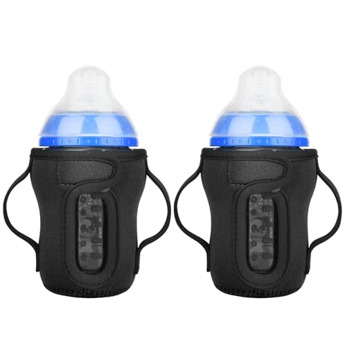 Beautyflier Glass Baby Bottle Sleeve Covers for Tommee Tippee Nature Baby Bottles with Dual Handle, 3.8mm Thicken Heat and Cold Retention Baby Bottle Sleeve (9OZ, Black)