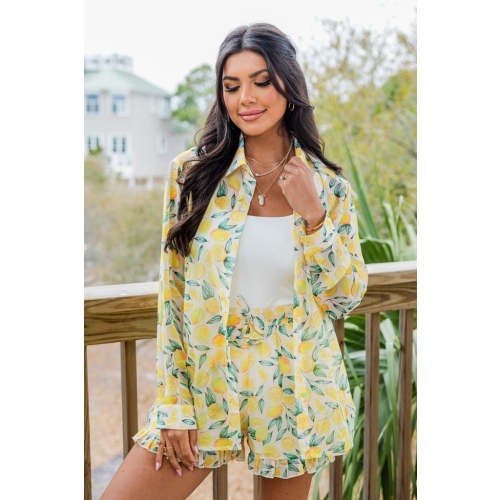 Every Summer In Summer Sunshine Button Up Chiffon Top