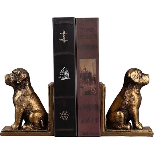 Book Ends for Shelves to Hold Books Heavy Duty,Decorative Bookend for Bookshelf Décor,Cute Animal Dog Book Stopper Labrador Retriever Statues for Home, Office Desk Decoration,1pair
