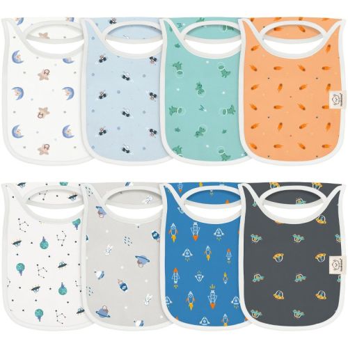 KeaBabies 8-Pack Hallo Baby Drool Bibs, Baby Bibs for Boys, Girls, Pull-on Bibs for Baby Boy, Baby Girl, Baby Bib Unisex (Pets & Paws)