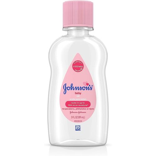 Johnson's Baby Oil, Pure Mineral Oil to Prevent Moisture Loss, Original 3 fl. oz