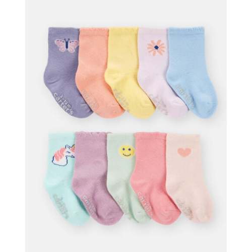 Baby Girl 10-Pack Crew Socks | Carter's