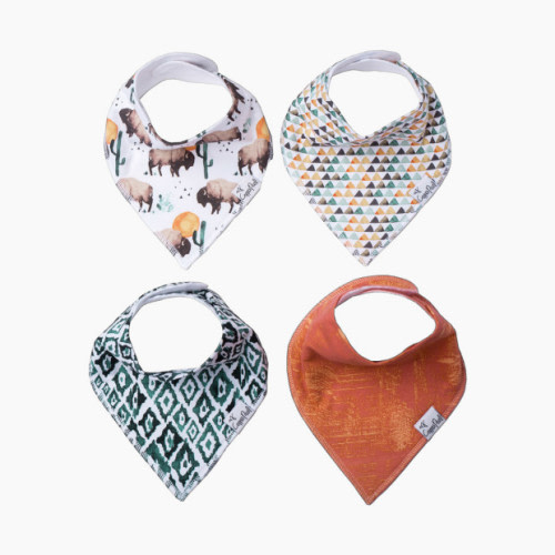 Copper Pearl Printed Bandana Bib Set (4-Pack) - Bison