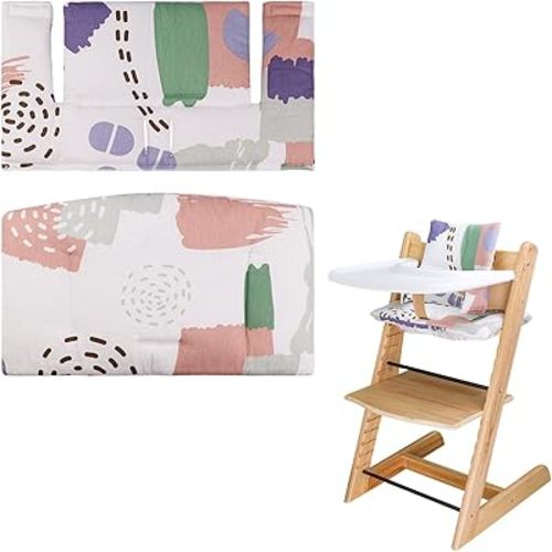for Stokke High Chair Cushion, Soft and Comfortable for Tripp Trapp High Chair Cushion, for Tripp Trapp Cushion Set Makes It Safer and More Comfortable for Baby to Sit On (Colorful Pattern)