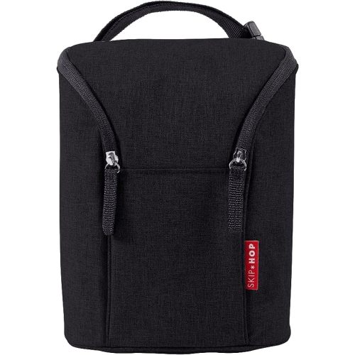 Skip Hop Baby Breastmilk Cooler Insulated Bottle Bag, Grab & Go, Chevron - Black