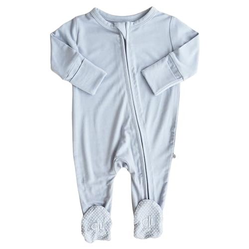 Caden Lane Zippered Baby Footie Pajamas, Soft Onesie Bodysuit with Feet & Double Zipper, Footed One-Piece Jumpsuit for Infant