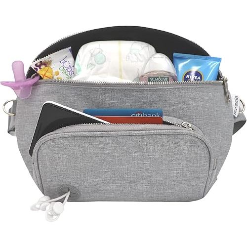 Suessie Fanny Pack Diaper Bag - with Baby Changing Pad & Waterproof Wipes Pocket - Stroller Organizer