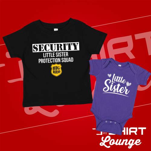 Big Brother Little Sister Shirts, Security Protection Squad, Baby Bodysuits, Matching Sibling Shirts, Outfits, Big Brother Announcement Gift