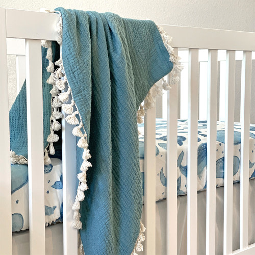 Crane Baby 6 Layer Muslin Blanket - Riverstone