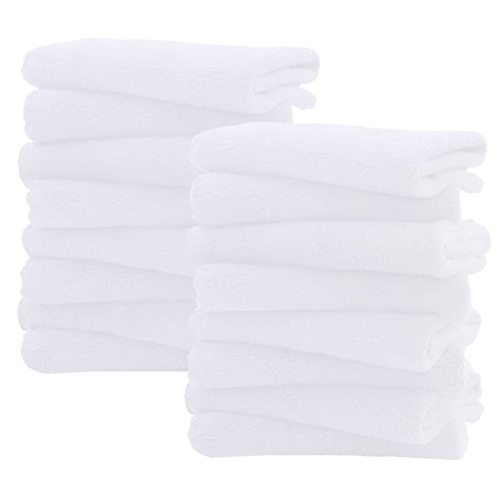 16 Pack Burp Cloths for Baby - 20" by 10" Ultra Absorbent Burping Cloth, Newborn Towel - Milk Spit Up Rags - Burpy Cloths for Unisex, Boy, Girl - Burp Cloths Set (White) - 16 Piece Set