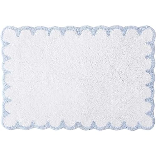 Peri Home Scallop Bath Rug Blue