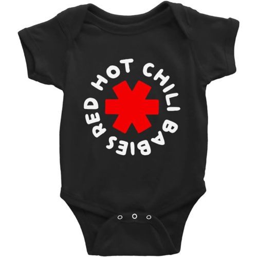 Red-hot Chili Babies Unisex Baby Short Sleeve Bodysuit Cartoon s Jumpsuit - D-black - 6 Months