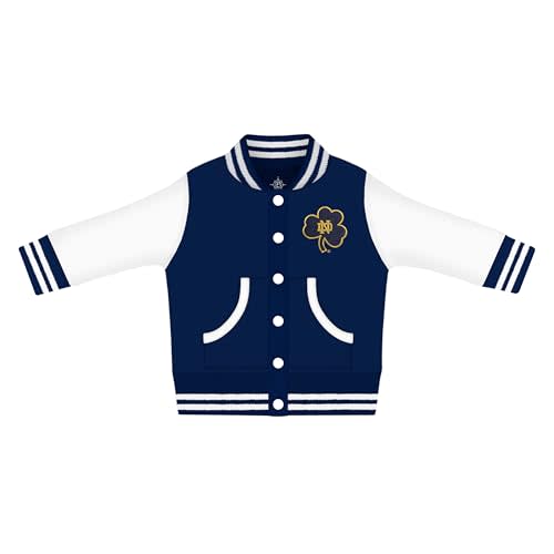 Baby Letterman Varsity Jacket, 3-6 Months, (navy with shamrock)