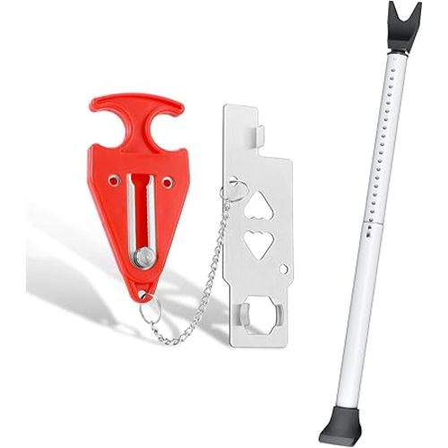 Portable Door Lock Home Security Door Locker Door & Sliding Door Security Bar Heavy Duty Door Stoppers Security Bar dditional Safety and Privacy Perfect for Traveling Hotel Home Apartment College