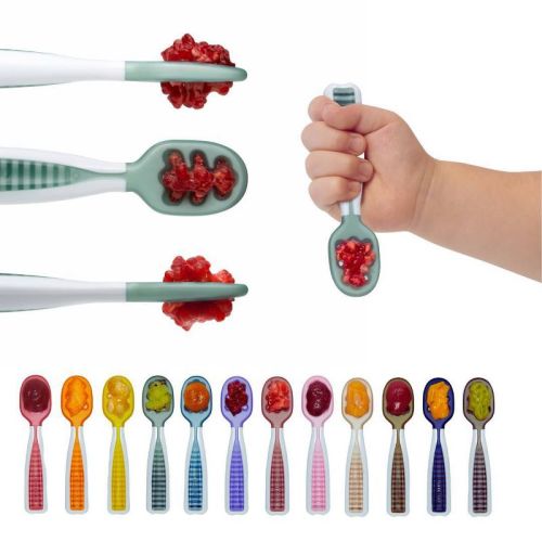 NumNum Gootensils Spoons - Gray and Green - 2ct