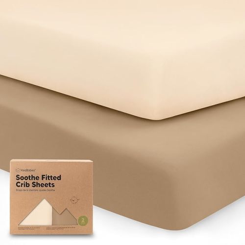 KeaBabies 2-Pack Organic Crib Sheets for Boys, Girls - 52x28 Fitted Crib Mattress Sheet Neutral, Breathable Jersey Cotton Cover for Baby Bed, Toddler Mattress, Soft & Cute Prints (Pecan)