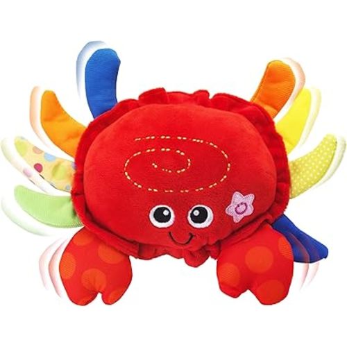 KiddoLab Musical Plush Crab Toy for 3+ Month Old Babies with Nursery Rhymes, Sounds and Sensor Button for Tummy Time and Early Development