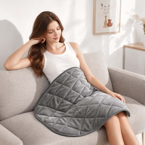 Weighted Heating Pad 30''x 25" XXXL Electric Heating Pad for Back Fatigue Relief, 6LBS with 6 Heat Settings 2H Auto-Off Heat Pad for Shoulder Arms Legs Cramps Washable