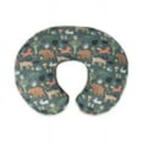 Boppy Original Infant Support Pillow with Removable Cover, Green Forest Animals for Newborns