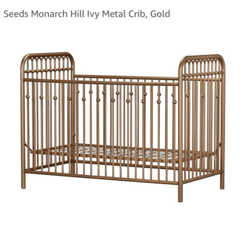 Little Seeds Monarch Hill Ivy Metal Crib, Gold