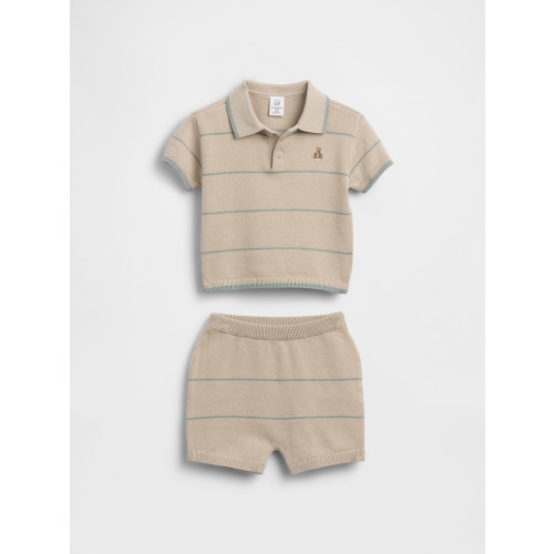 Baby Sweater Polo Stripe Outfit Set