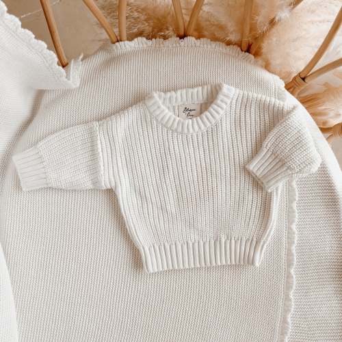 Mini Knit Sweater - Milk | 0-3m