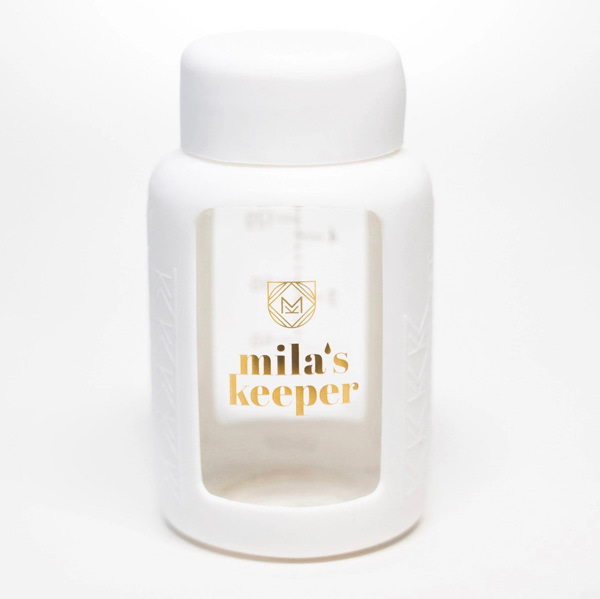 Glass Milk Bottles - Standard Width - White (Set of 2)